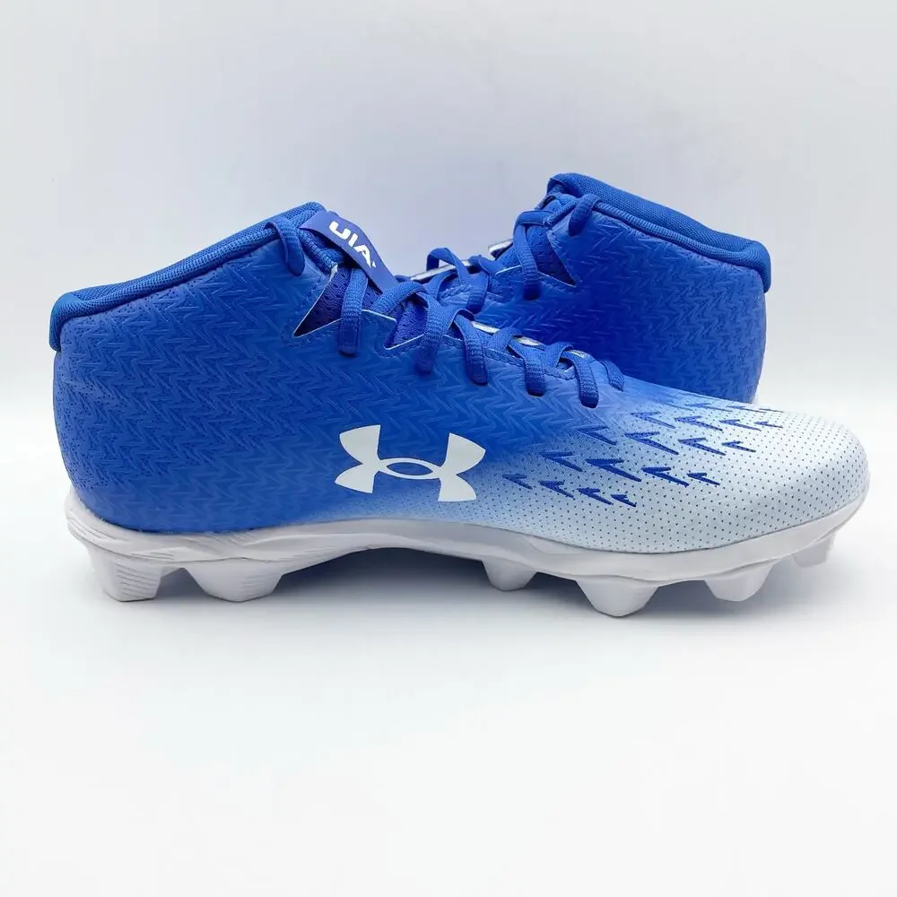 Under Armour Mens Spotlight Fran RM 4.0 Football Cleats US 8.5 White Blue EUC